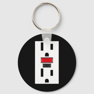 Electrical Outlet Socket Funny Halloween For Coupl Keychain