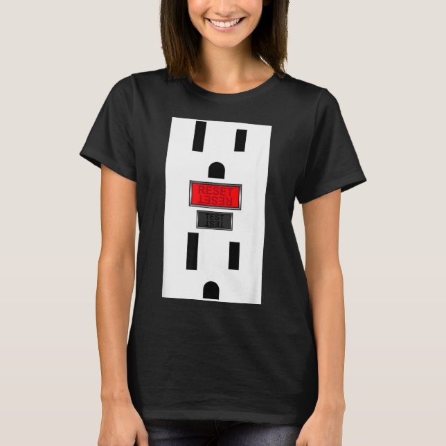 Electrical Outlet Socket Funny Halloween T-Shirt (Front)