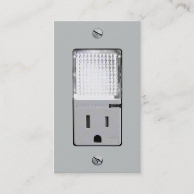Electrical Outlet with Night Light Business Card (Front)