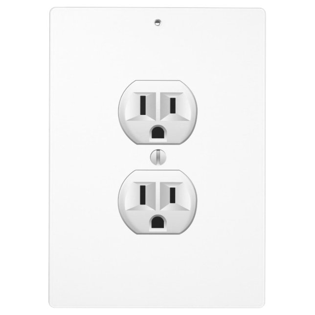 Electrical Plug Click to Customize Colour Decor Clipboard (Back)