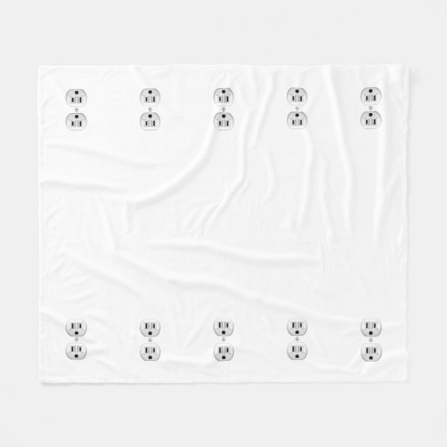 Electrical Plug Click to Customize Colour Decor Fleece Blanket (Front (Horizontal))