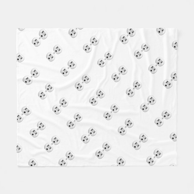 Electrical Plug Click to Customize Colour Decor Fleece Blanket (Front (Horizontal))