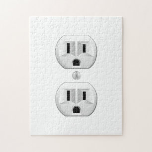 Electrical Plug Click to Customize Colour Decor Jigsaw Puzzle