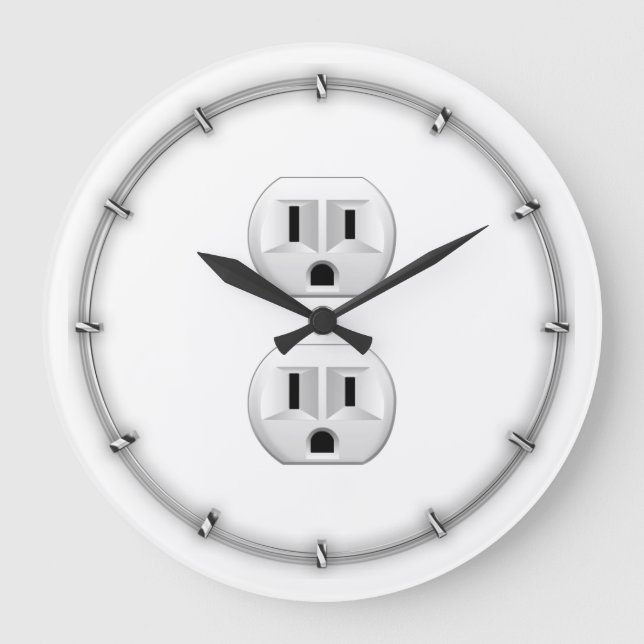 Electrical Plug Click to Customize Colour Decor Large Clock (Front)