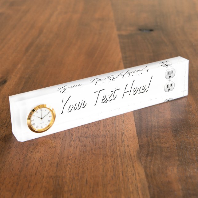 Electrical Plug Click to Customize Colour Decor Nameplate (Side)