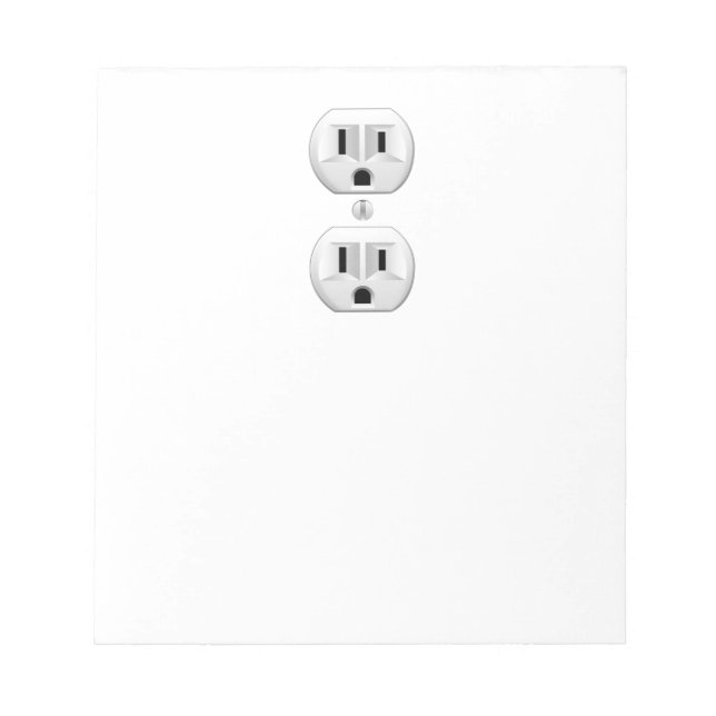 Electrical Plug Click to Customize Colour Decor Notepad (Front)