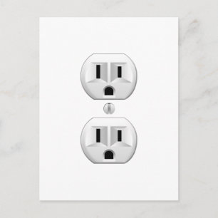 Electrical Plug Click to Customize Colour Decor Postcard