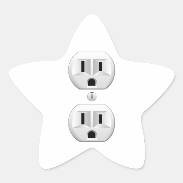 Electrical Plug Click to Customize Colour Decor Star Sticker (Front)