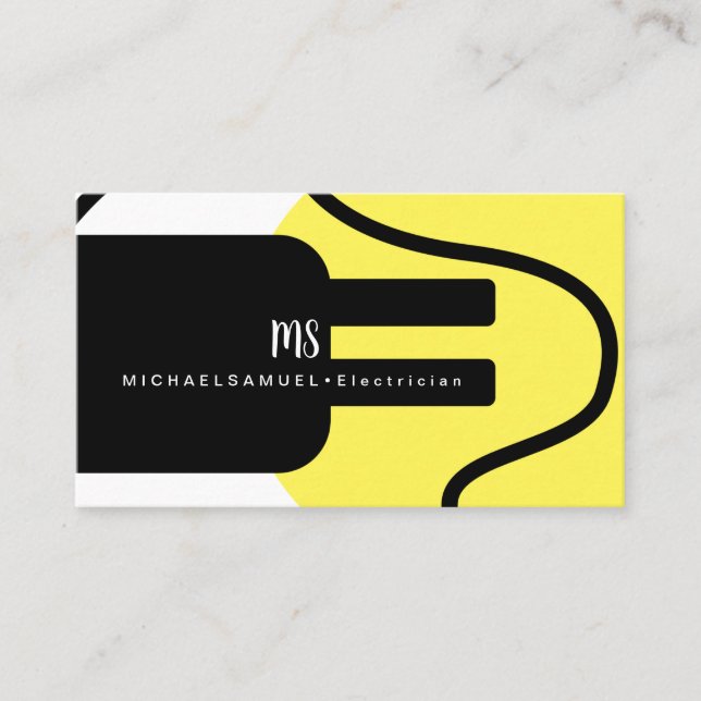 Electrical Plug Electrician Business Branding Business Card (Front)