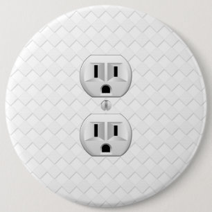 Electrical Plug Wall Outlet Fun Customize This 6 Inch Round Button