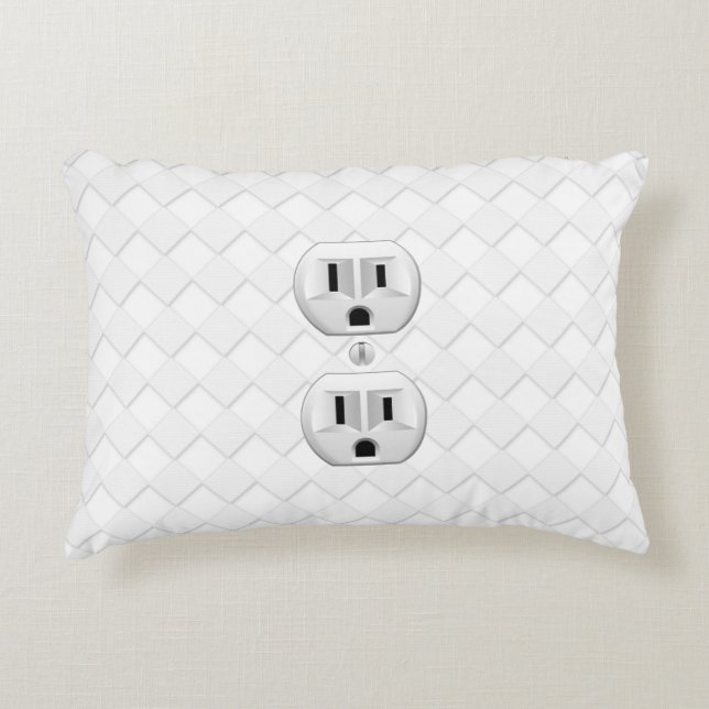 Electrical Plug Wall Outlet Fun Customize This Accent Pillow (Front)