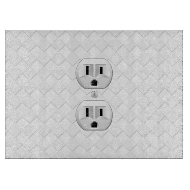 Electrical Plug Wall Outlet Fun Customize This Cutting Board (Front)