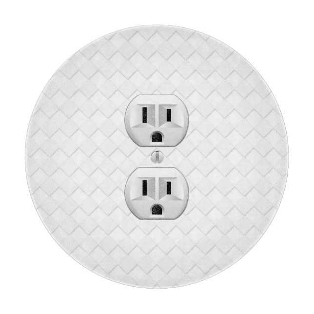 Electrical Plug Wall Outlet Fun Customize This Cutting Board (Front)
