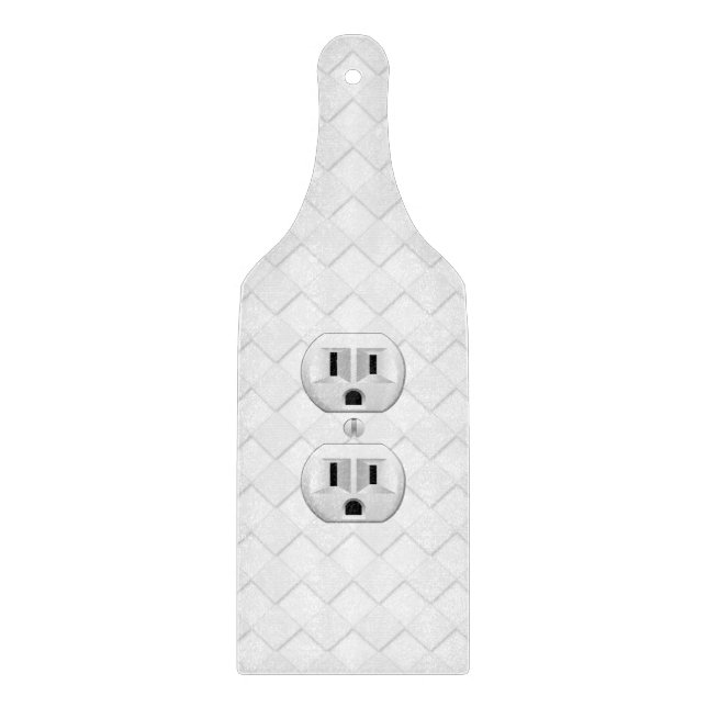 Electrical Plug Wall Outlet Fun Customize This Cutting Board (Front)