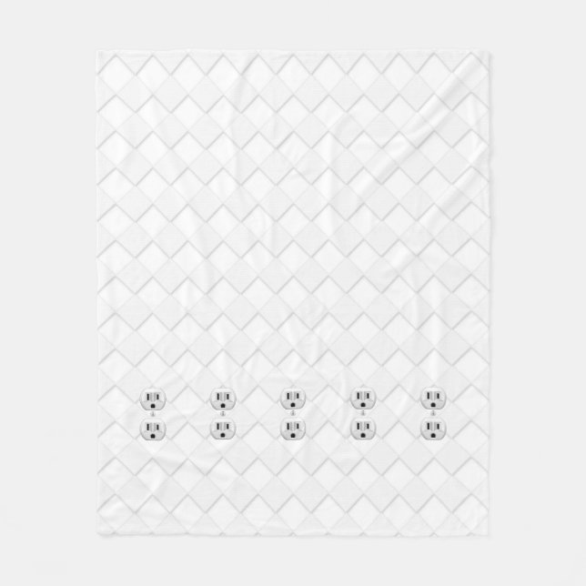 Electrical Plug Wall Outlet Fun Customize This Fleece Blanket (Front)