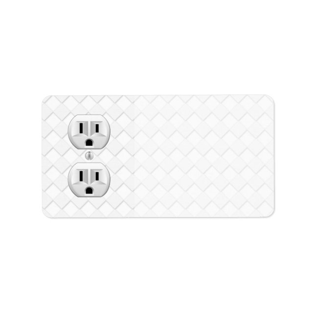Electrical Plug Wall Outlet Fun Customize This Label (Front)