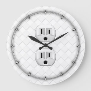 Electrical Plug Wall Outlet Fun Customize This Large Clock