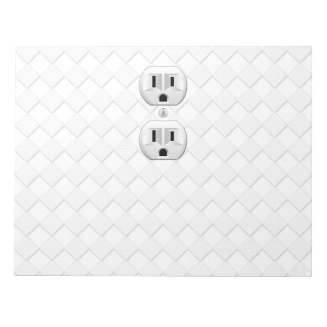 Electrical Plug Wall Outlet Fun Customize This Notepad (Front)
