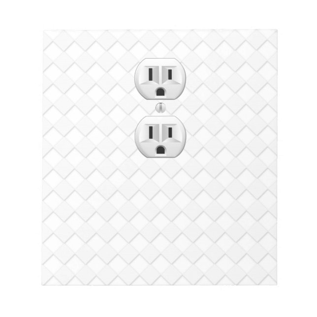 Electrical Plug Wall Outlet Fun Customize This Notepad (Front)