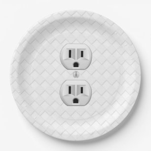 Electrical Plug Wall Outlet Fun Customize This Paper Plate