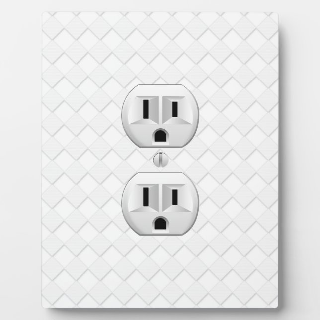 Electrical Plug Wall Outlet Fun Customize This Plaque (Front)