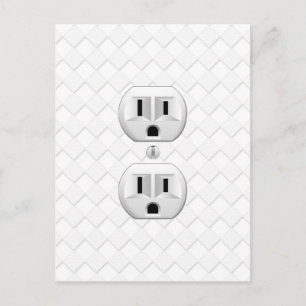 Electrical Plug Wall Outlet Fun Customize This Postcard