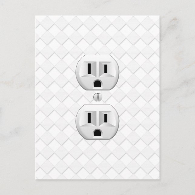 Electrical Plug Wall Outlet Fun Customize This Postcard (Front)