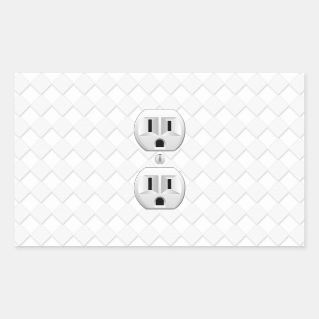 Electrical Plug Wall Outlet Fun Customize This Sticker (Front)