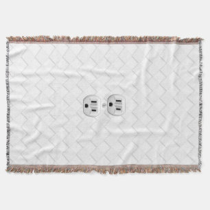 Electrical Plug Wall Outlet Fun Customize This Throw Blanket