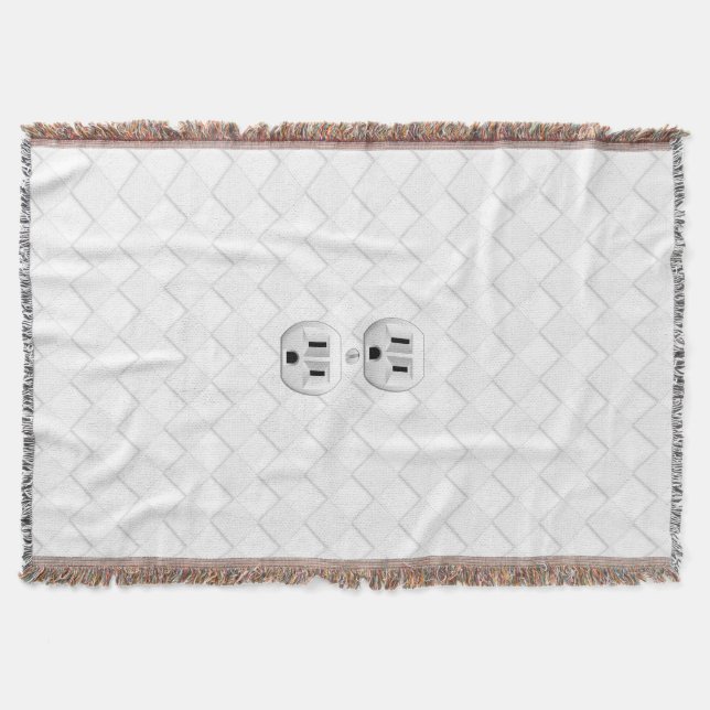 Electrical Plug Wall Outlet Fun Customize This Throw Blanket (Front)