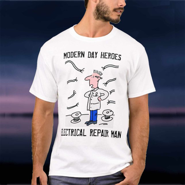 Electrical Repair Man. Heroic Electrician T-Shirt (Creator Uploaded)