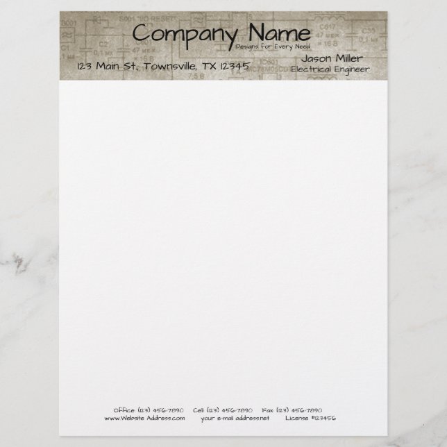 Electrical Schematics Letterhead (Front)