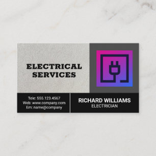 Electrical Services   Electric Plug Icon Business Card