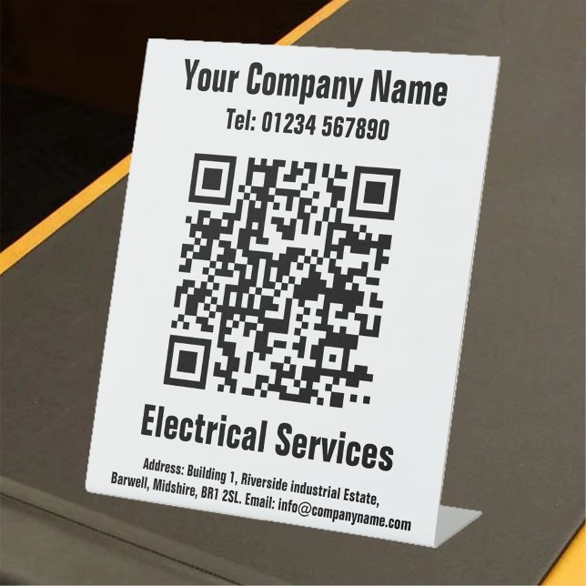 Electrical Services QR Code Design Pedestal Sign (Creator Uploaded)
