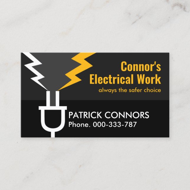 Electrical Spark Electric Plug Power Business Card (Front)