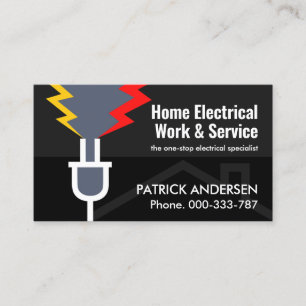 Electrical Spark Powers Plug Tower Business Card