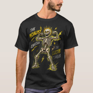 Electrical Technician Skeleton Flexing T-Shirt