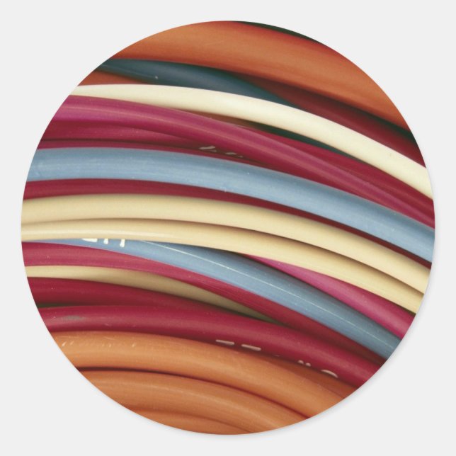 Electrical wire classic round sticker (Front)