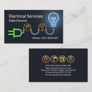 Electrical Wiring Light Power Plug Circuit Business Card