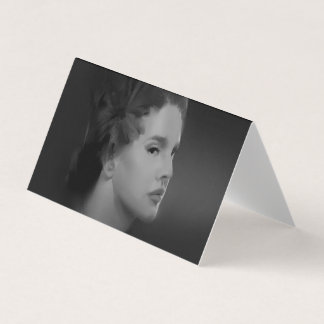 Electrically painted black and white lady  business card