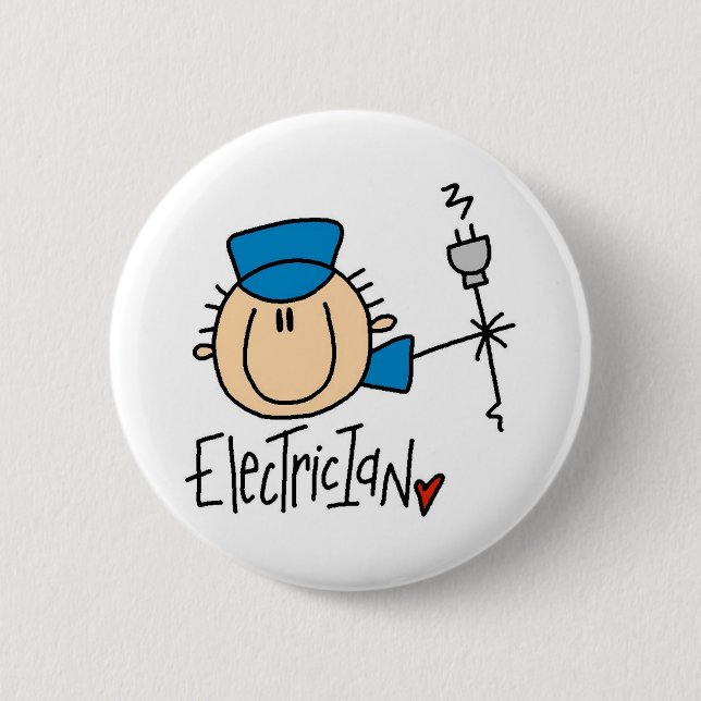 Electrician 2 Inch Round Button (Front)