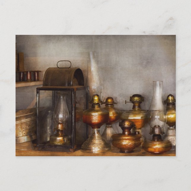 Electrician - A collection of oil lanterns .jpg Postcard (Front)