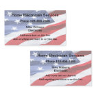 Electrician American Flag Two Side Business Cards