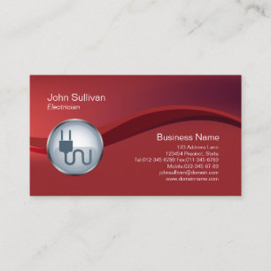 Electrician Business Card Electric Plug Icon