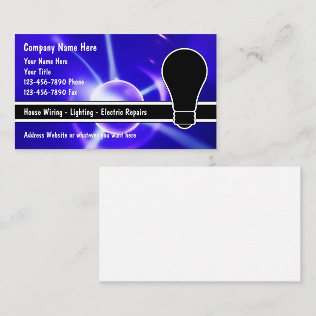 Electrician Business Cards (Front/Back)