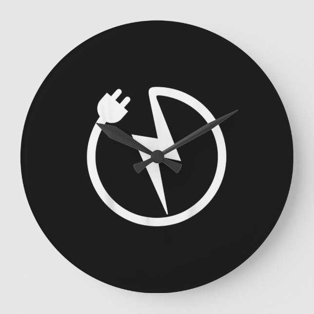 Electrician Cable Flash Gift Large Clock (Front)