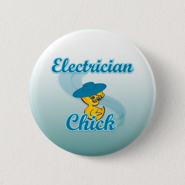 Electrician Chick #3 2 Inch Round Button (Front)