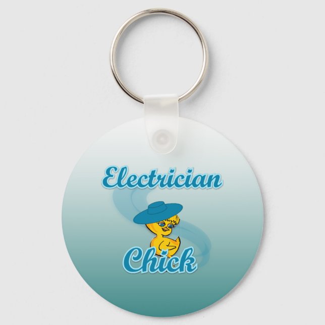 Electrician Chick #3 Keychain (Front)
