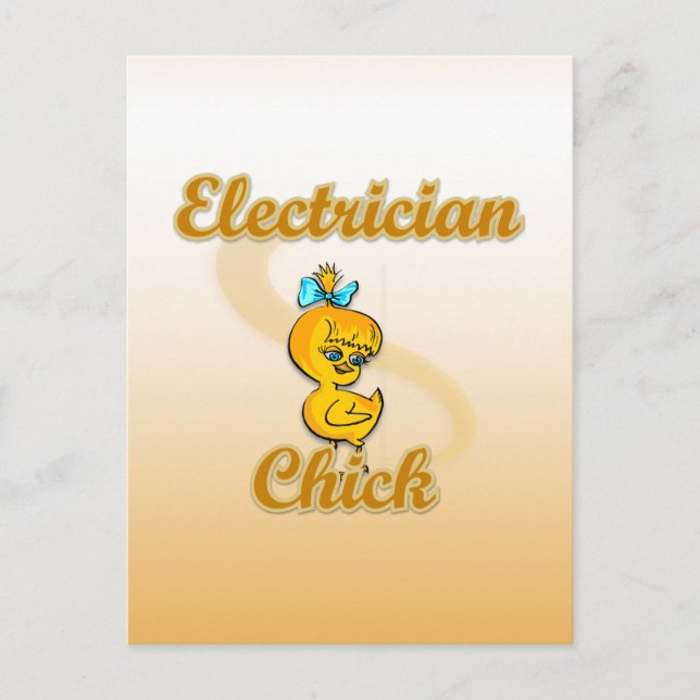 Electrician Chick Postcard (Front)