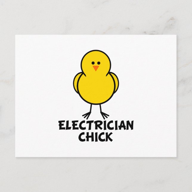 Electrician Chick Postcard (Front)